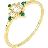 Bony Levy 18K Yellow Gold Emerald with Diamond El Mar Baguette Shape Ring