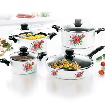 TV Das Original 02437 Bratmaxx Induktionskoch- und Bratset Rosendekor 8 Teile