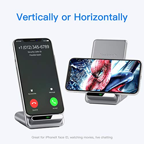 Yootech Fast Wireless Charger,15W for LG V30/V35/G8,7.5W Wireless Charging Stand Compatible with iPhone 11/11 Pro/11 Pro Max/Xs MAX/XR/XS/X/8,10W for Galaxy Note10/Note10Plus/S10(No AC Adapter)