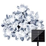 LightsEtc 15.7 Feet 20 LED White Solar Blossom String Lights for Home, Holiday Decoration