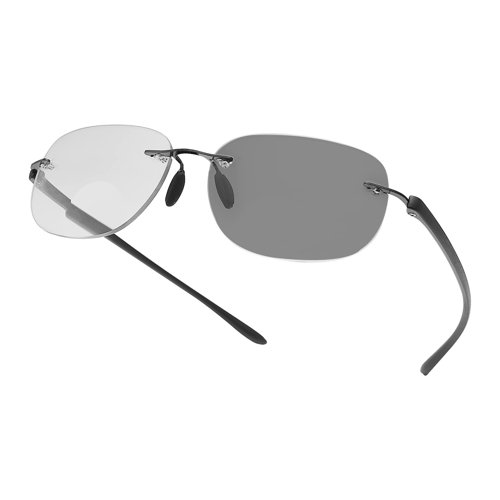 Transition Photochromic Sun Readers Rimless Bifocal Reading Sunglasses for Mens Womens UV400 Protection Sunglasses Blue Light Blocking Gaming Computer Glasses Anti Glare Eyewear Presbyopia Eyeglasses