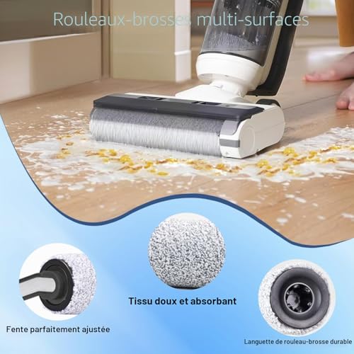 Accessories for Tineco Floor One S5/S5 Pro/S5 Pro 2/S5 Extreme Dual Spare Parts for Water and Dust Vacuum Cleaner Pack of 5 Accessories-2 Brush Rollers, 2 Replacement Filters