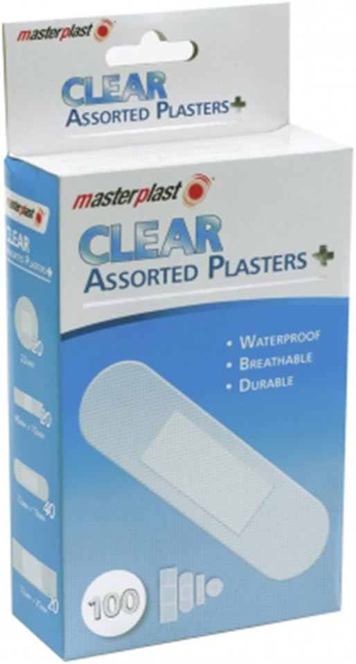 Masterplast Clear Assorted Plasters 100 Pack, 100 Count (Pack of 1)
