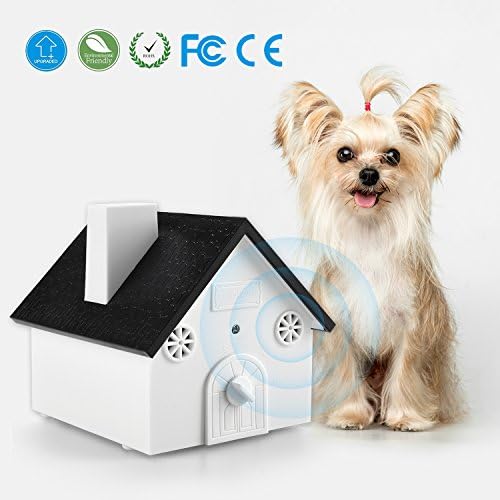 Homitem Ultrasonic Outdoor Bark Controller Sonic Bark Deterrent Anti-barking Devices, No Harm To Pets&amp;Human,Easy Hanging/Mounting,3 Modes,Birdhouse Shaped,White(1-Pack)