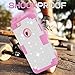 TOPSKY Compatible with iPhone 6s Plus Bling case, iPhone 6 Plus Bling case, [Shock Absorption] Bling Crystal Rhinestone High Impact Resistant Armor Defender Case for iPhone 6 Plus and iPhone 6s Plus, White Pink