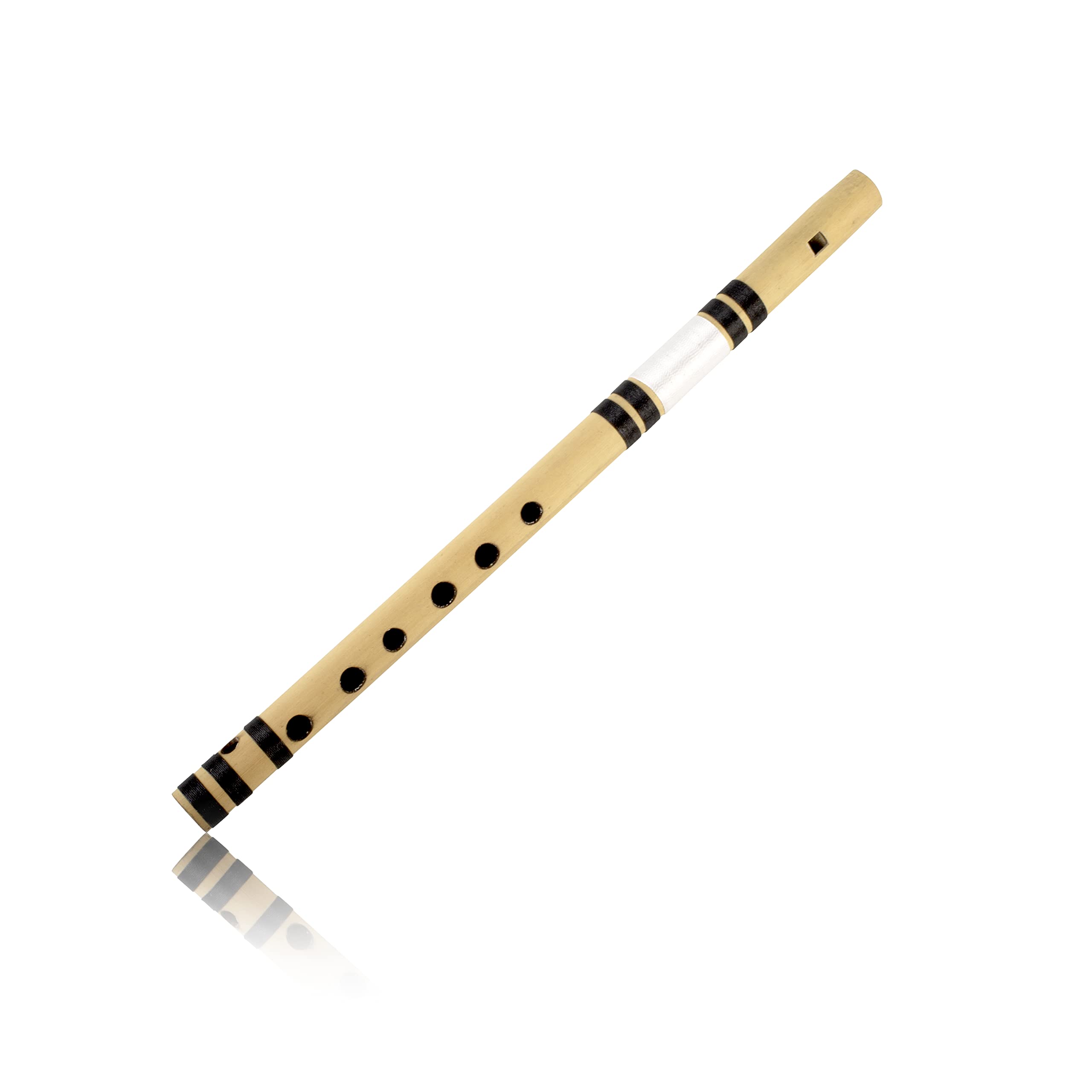 Photo 1 of 13 Inch Authentic Indian Wooden Bamboo Flute in 'E' Key Fipple Woodwind Musical Instrument Recorder Traditional Bansuri Handcrafted Novelty Decoratives & Collectibles