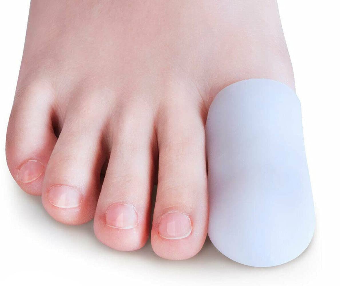 PEDIMEND Silicone Gel Toe Cap Protector - Prevent Blisters/Corns/Callus - for Missing or Ingrown Toe Nails – Toenail Loss Protector - Alleviates Tension - Unisex - Foot Care (Two Pairs)
