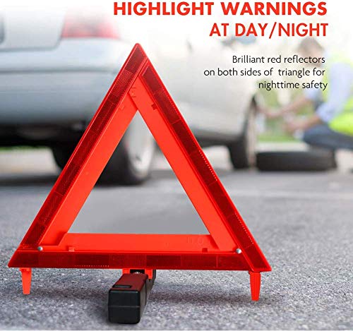 MYSBIKER Dot Warning Triangle, Emergency Safety Warning Triangles Reflective Sign Roadside with Individual Case Dot Approved