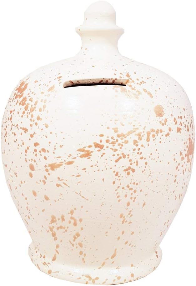 Terramundi Money Pot Splash Flecks White with Gold - B76