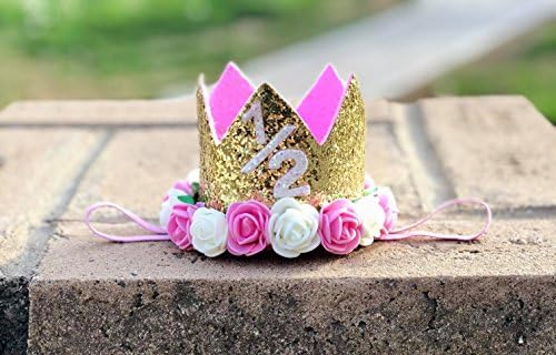 crown headband - girls birthday headband - princess tiara girl - half birthday - 1/2 crown - half crown
