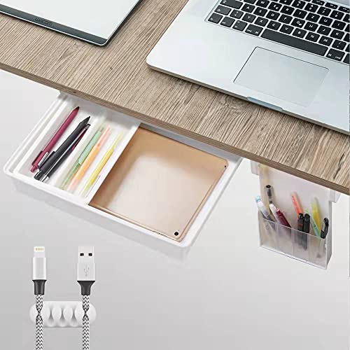 2 Pack Under Desk Drawer,Under Desk Storage Organizer,Hidden Desktop