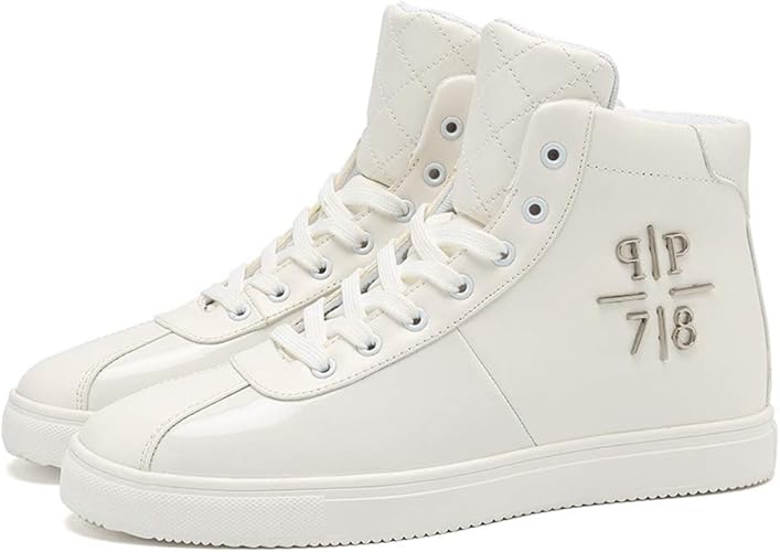 Amazon スター イー ビズネス ハイカットスニーカー メンズ 大きいサイズ オシャレ エナメル 滑り止め グリッター ヒップホップ ダンスシューズ レジャー 運動靴 通学 通勤 オシャレ カジュアルシューズ 派手 白赤黒 スニーカー