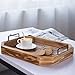 MyGift Rustic Burnt Wood 16-Inch Serving Tray with Metal Handles