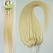 18″ 50g 100s Micro Ring Loop 100% Human Hair Extensions Natural Soft Real Beauty Straight Hair Gift 100strands in one pack, (color #60 Platinum Blonde/ White Blonde)thumb 1