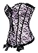 Zhitunemi 815 Women's Lace Through Top Floral Overbust Corset Waist Cincher Bustier Large Pink