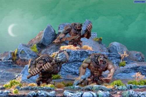 Kings Of War - 3 Trolls (Goblin/Orc Army) - Unpainted - MGKWO19-1 - Mantic Games