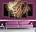IDECAL 5-Piece Roaring Lion Canvas Print Wall Art Painting Pictures (No Frame), (20 x 40)cm x 2-Piece + (20 x 50)cm x 2-Piece + (20 x 60)cm x 1-Piece