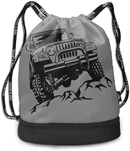 OJFPWSS Fashion Multifunctiona Drawstring Sport Backpack Foldable Sackpack-Jeep Wrangler Car