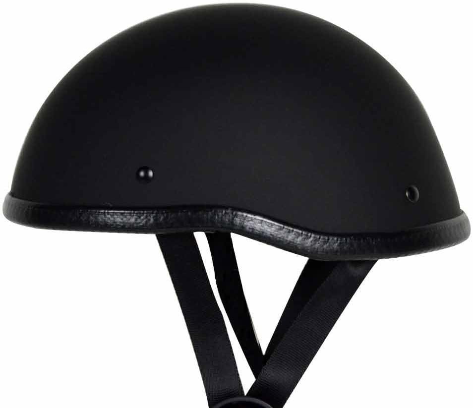 RIVAL N12 Skull Cap Novelty NON DOT Motorcycle Low Profile Half Helmet Beanie Harley Chopper Cruiser Biker Airsoft Skid Lid