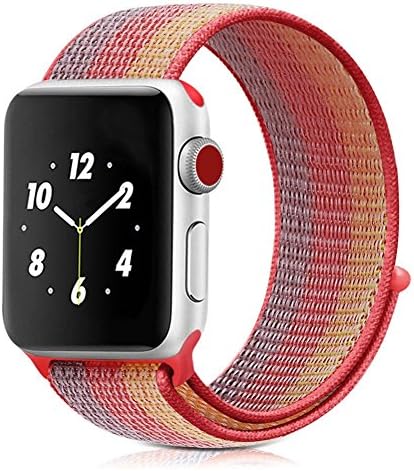 Winmy Sport Loop Band Compatible with Apple Watch Bands 40mm 38mm, Lightweight Breathable Woven Nylon Replacement Strap for iWatch Series 4 3 2 1, Sport, Edition - Red Stripe