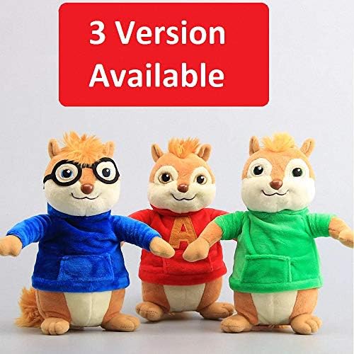 JP Crafts Movie Toys Alvin and The Chipmunks Plush Dolls Cute Chipmunks Stuffed Toys Kids Gift 9" 22 cm Stuffed Animal