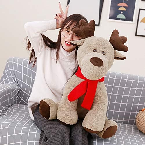 lzpoyaya Big Size Soft Reindeer Plush Toy, Stuffed Animal Elk Soft Plush Toys, Birthday X-Mas Gift Children'S Room Decoration 65Cm