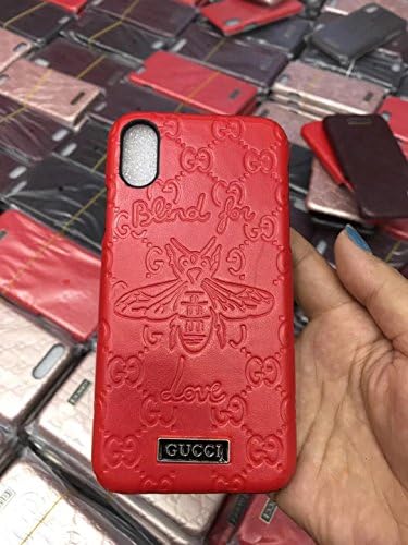 tslme iPhoneX Bee Fashion Graphic Style Luxury PU Leather Case Cover for Apple iPhone X (iphoneX) (red)