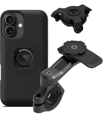 Quad Lock Motorcycle Handlebar Phone Mount PRO Chrome - Large with
