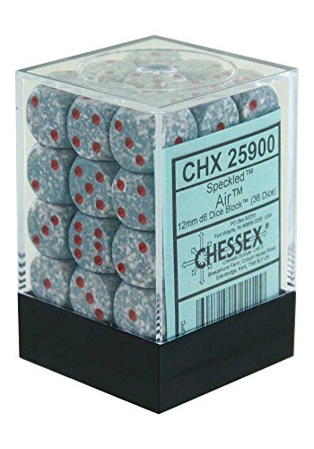 Chessex CHX25900 Dice-Speckled: 36D6 Air Set, Speckled Air