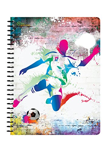 New Generation - Sport Graffiti - 1 Subject 70 Sheets 8" x 10.5" wirebound Spiral Notebook , 6 PACK ,WIDE Ruled , Interactive 3D Animation - SEE THE MAGIC (6 PACK SPIRAL NOTEBOOK WIDE RULED)