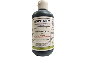BIOPHARM Methylene Blue 1% Aqueous Solution (for Lab Use Only — Not for Human Consumption) — 250 mL — Convenient Dispensing Cap