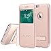 iPhone 7 Plus Case, Tomplus [View Window] [Smart Touch Series] Folio Flip PU Leather Case [Magnetic Closure], Unique Case for Apple iPhone 7 Plus with Stand & Metal Sensor Feature 5.5 inch (Rose Gold)