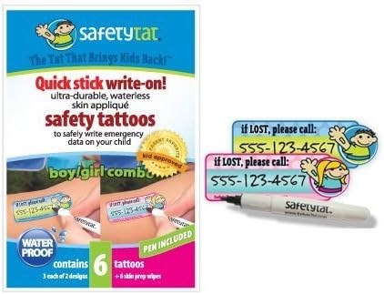 Quick Stick Write-on! Child ID Tattoos (Boy/Girl 6pk.)