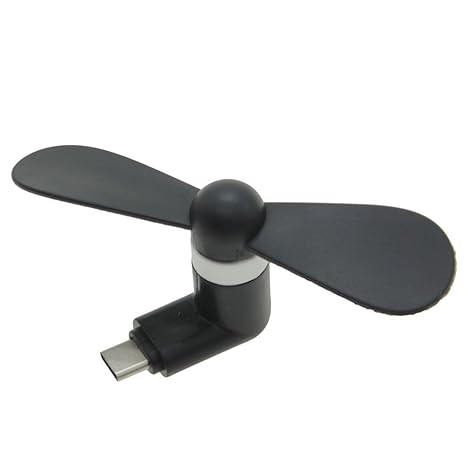 Aohro USB Telefon Mini Ventilator Portable 2 in 1 Micro USB Mini-Lüfter mit zwei Blättern für Apple iPhone, iPad Air, Android