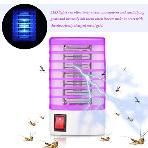 Tpingfe LED Socket Electric Mosquito Fly Bug Insect Trap Killer Zapper Night Lamp Lights (Purple) - Thumbnail 4