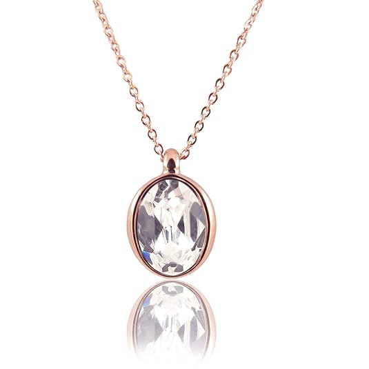 nobel-schmuck Damen-Kette Rosegold mit Kristallen von Swarovski