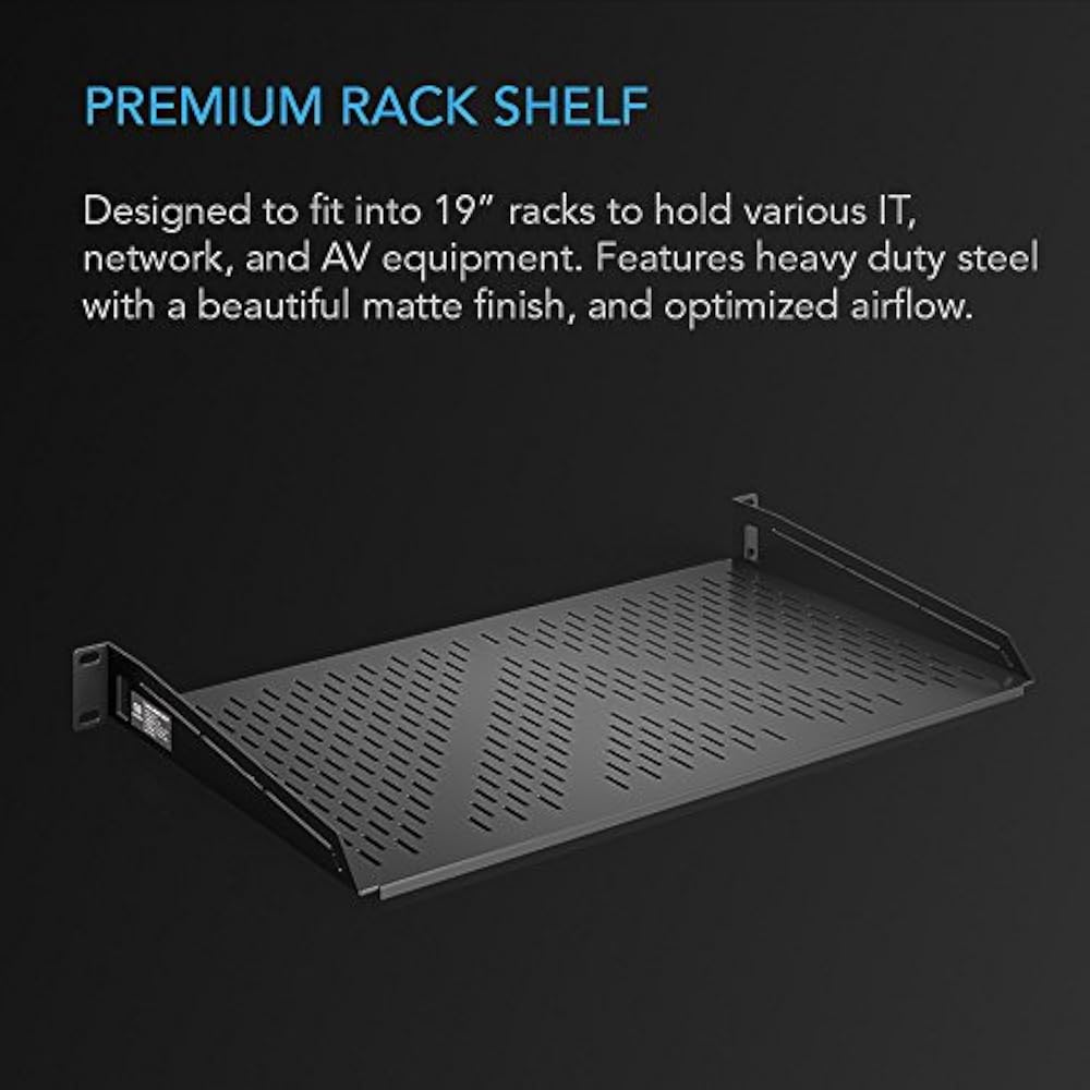 Vented Cantilever 1U Universal Rack Shelf, 19&rdquo Equipment Racks