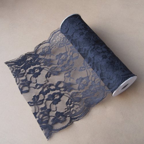 Polyester Lace Ribbon in Black - 14