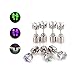 Likorlove - 3 Pairs LED Earrings Studs Light Up Flashing Earrings for Halloween,Christmas,Party Favors (Purple+Green/Blue+Colorful)
