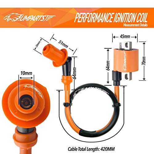UMPARTS OYA Universal Hot Fire High Performance Ignition Coil for GY6 Engine 4-stroke Engines Scooter Moped ATV Go Kart 50cc 80cc 110cc 125cc 150cc