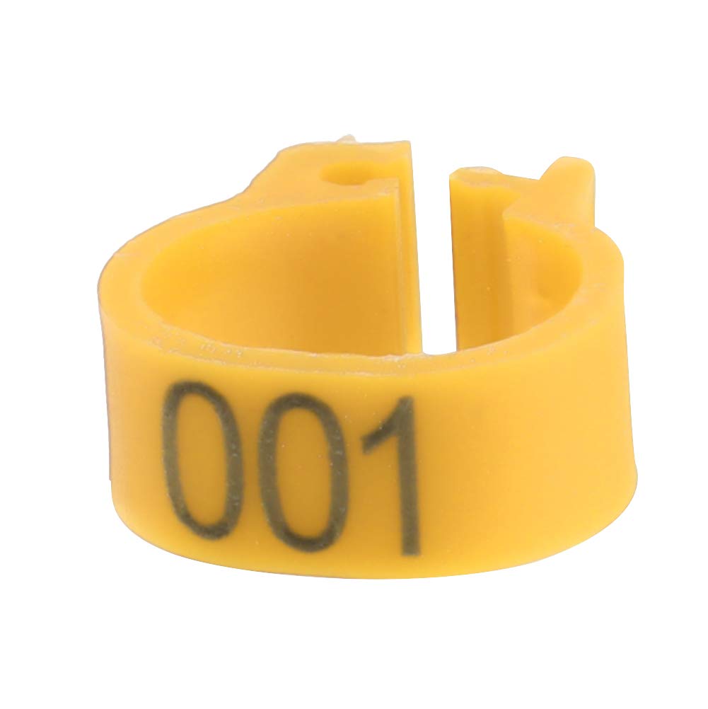Bird Leg Rings Multi-color Bird Leg Bands Plastic Poultry Leg Rings Set Pigeon Numbered Clip Rings 8 mm Leg Rings for Poultry Bird (Yellow)
