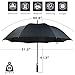 Fnova 62 Inch Auto Open Umbrella, Full Size 210T Microfiber Fabric with Teflon Rain Repellant Protection, Ultra Rain & Wind Resistant,