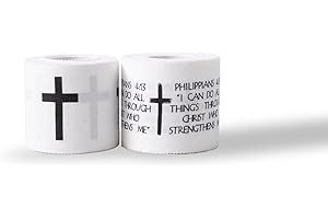 Ao Yee ZGL 2pcs Cross Christian Sports Tape with Jesus Bible Verse, 2" X 23ft Cotton Wristbands for Basketball, Football, Soccer, Gymnasts, etc. for Protection or Injury Use