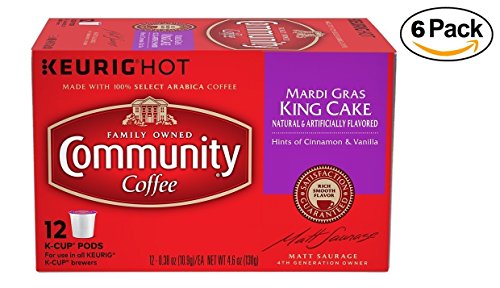 Click Here to See More Images Community Coffee Mardi Gras King Cake K-Cups, 72 Count