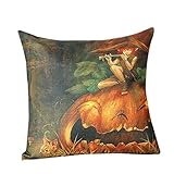 Home Decor Pillow, Gillberry Halloween Pumpkin Square Pillow Cover Cushion Case Pillowcase Zipper Closure (Y)
