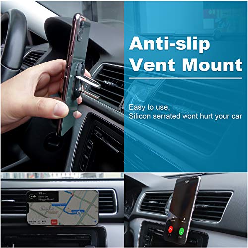 Multipurpose Phone Bracket Phone Ring Holder Air Vent Mount 2 in 1 Multipurpose Mobile Phone Bracket 360° Rotation Ring Grip for Car Home, Multiple-Angle Car Phone Mount