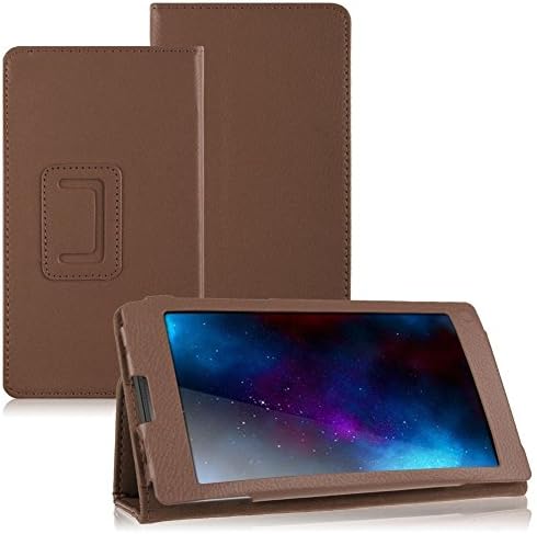 2010kharido 360°Rotating PU Leather Stand Case for Lenovo Tab 2 A7-10 Brown