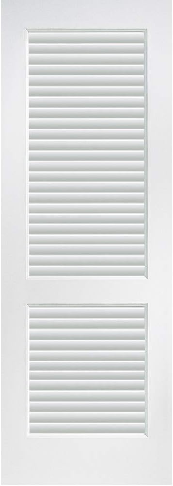 National Door Company ZZ365005 Primed MDF, Full Louver Interior Door Slab, 30"x80", 1-3/8" Thick