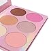 Beshine Highlighter Palette, 6-Color Highlighter Palette Brightening powder,Facial Stereoscopic Corrective Exquisite Powder for All Skin Types (Pink)