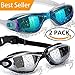 ALLPAIPAI Swimming Goggles Swim Goggles, Pack of 2 Professional Anti Fog No Leaking UV Protection Wide View Swim Goggles for Women Men Adult Youth Kids